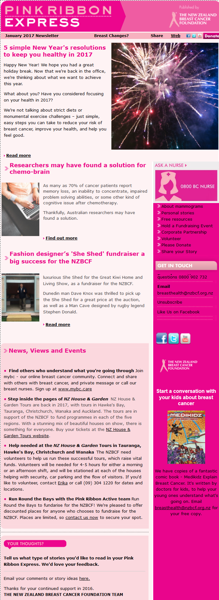 New Zealand Breast Cancer Foundation News Newsletters Pink Ribbon Express January 2017.png