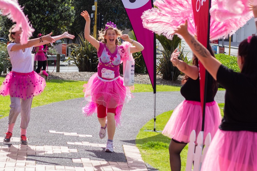 Dawn taking part in the Pink Loop Walk.