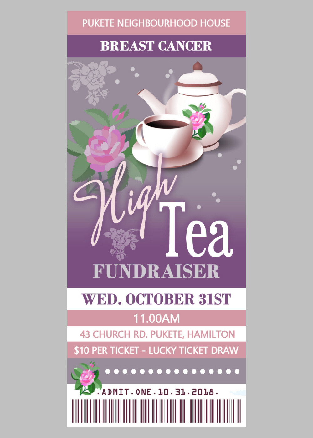 Pukete Neighbourhood House Breast Cancer High Tea Fundraiser