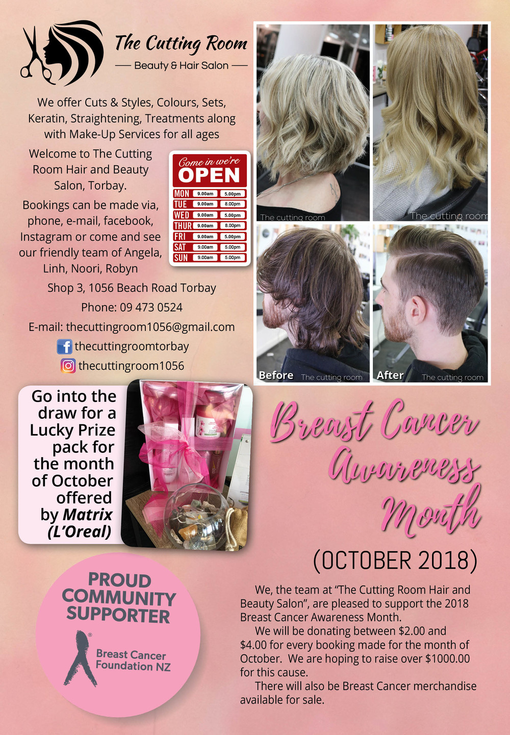 The Cutting Room Breast Cancer Awareness Month
