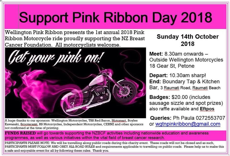 Wellington Pink Ribbon Motorcycle Ride