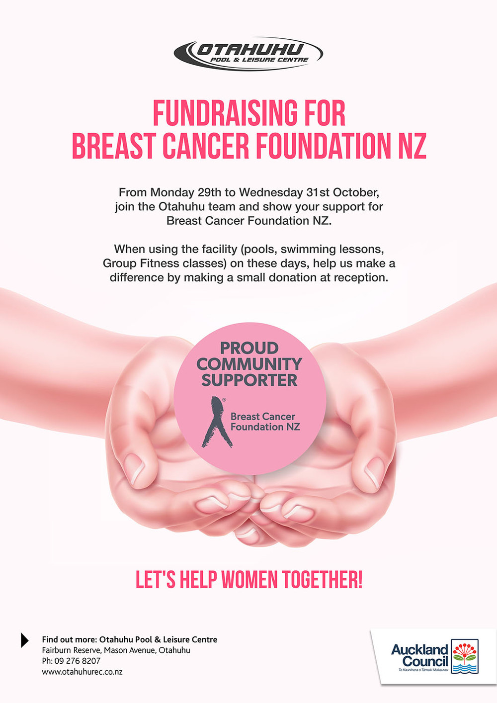 Fundraising for BCFNZ @Otahuhu Pool & Leisure Centre